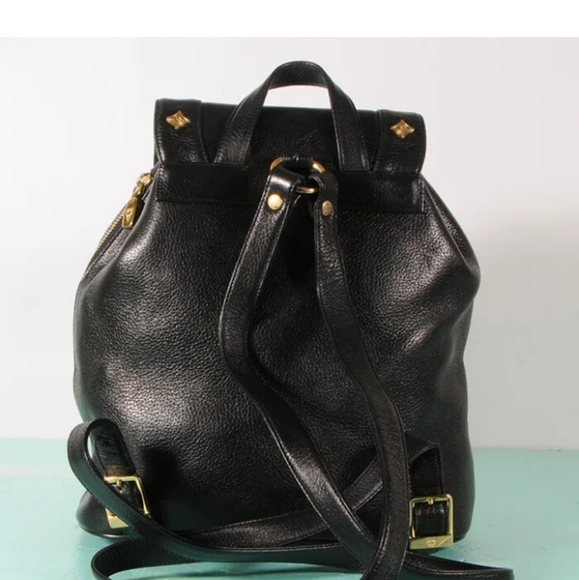 MCM Black Leather Backpack Authentic + A Dust Bag - Picture 2 of 8